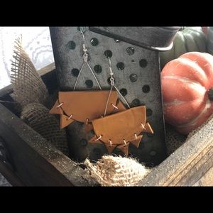 Half sun gold earrings